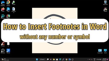 How to insert footnotes in word without any number | Word turtorial