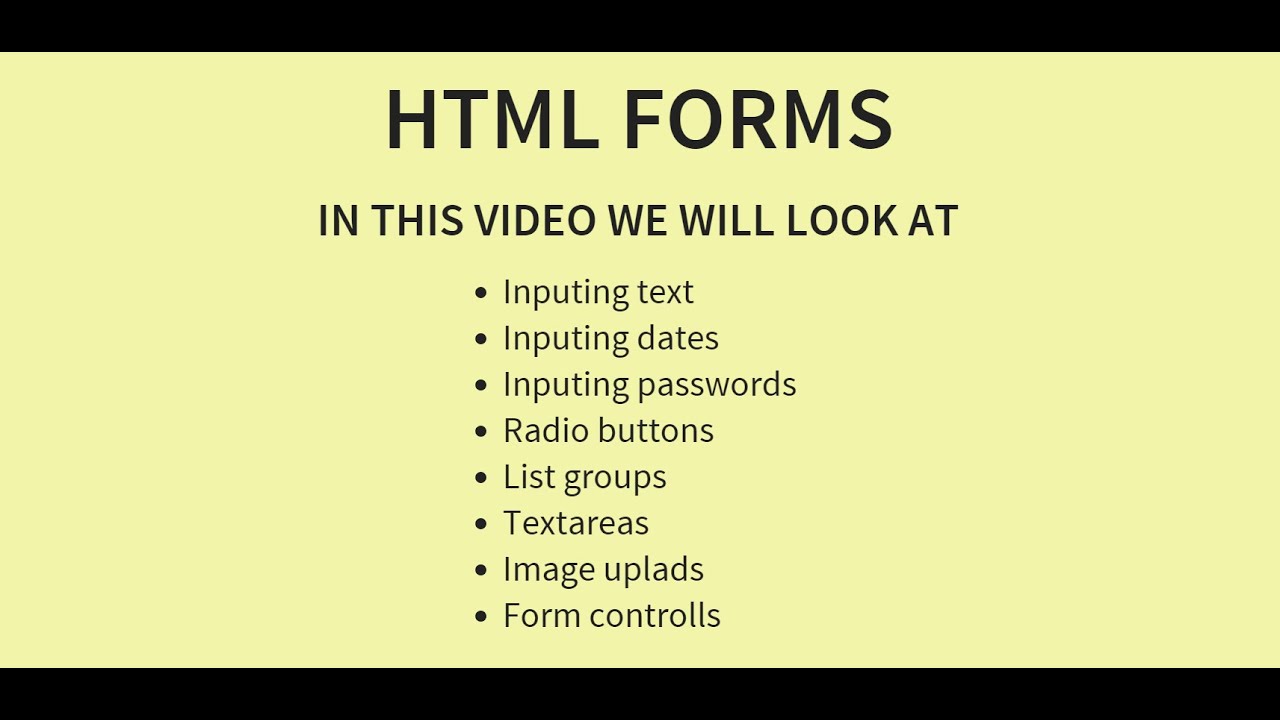 Creating form elements using HTML - HTML5 Tutorial [Part 4 of 6] - YouTube
