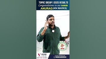 TGPSC Group 1 2025 Results Congratulations to Our Ranker Anurag, 454 Marks | Vishnu IAS Academy