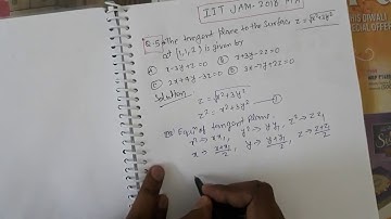 IIT JAM 2018 Q.05 MA, EQUATION OF TANGENT PLANE
