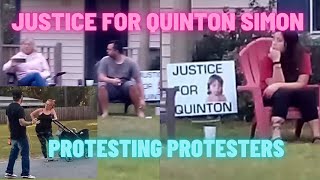 Leilani Simon & Billie Jo sit in lawn to protest protesters | Quinton Simon Protests #quintonsimon