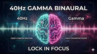 40Hz Binaural Gamma Beats: 2,5 Hours of Deep Focus! | Gamma Waves | Study · Work · Exam · Brain Work