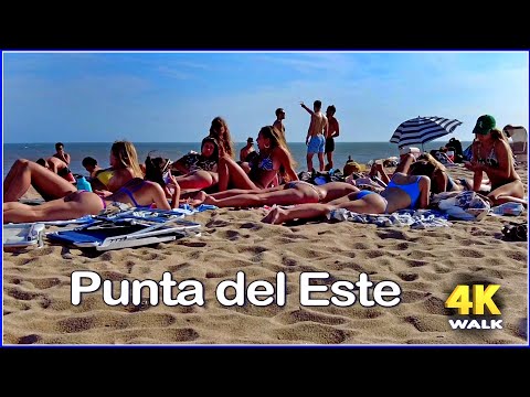 【4K】WALK 🏖  BEACH   Summer - Punta del Este  - URUGUAY