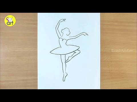 The mesmerizing allure of line art: Dancing girl captures the essence | Girl drawing