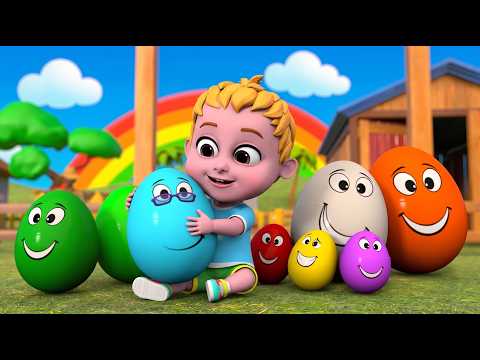 Learn Colors with Magic Surprise Eggs & Colorful Balls | Jelly Joy Nursery Rhymes