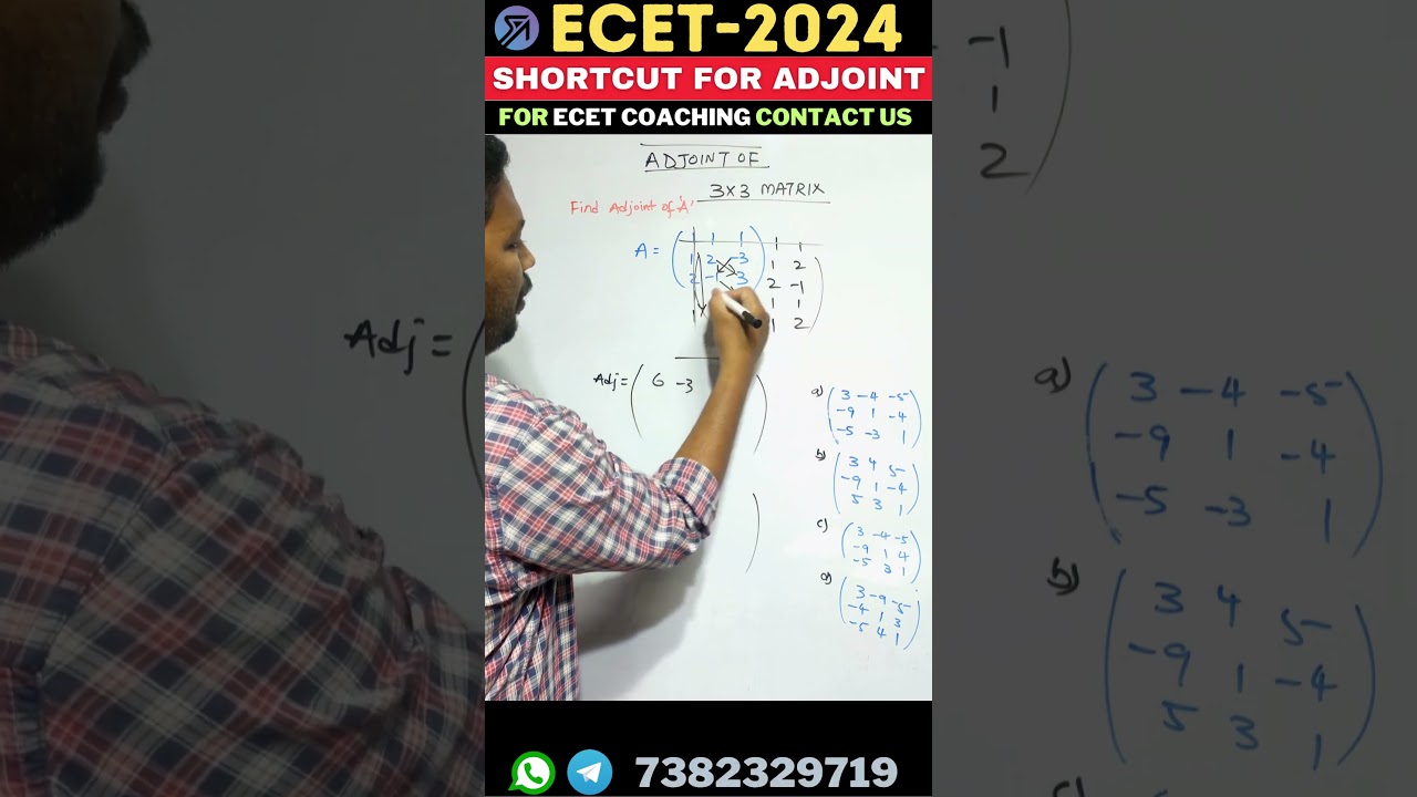 'Master Adjoint of 3x3 Matrix in No Time - Essential for ECET!' 