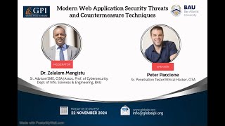 GPI-BAU Talk Series: Modern Web Application Security Threats and Countermeasure Techniques