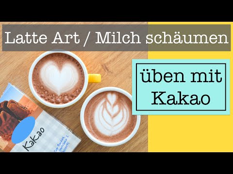 Practice latte art / steaming milk without wasting coffee and milk, using cocoa and diluted milk