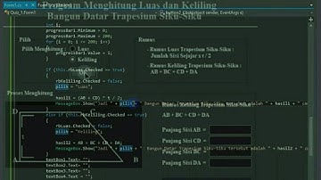 Program Menghitung Luas & Keliling Bangun Datar Trapesium Siku-Siku || C# Windows Form Application