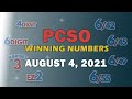 P77M Jackpot Grand Lotto 6/55, EZ2, Suertres, 4Digit, and Megalotto 6/45 | August 4, 2021