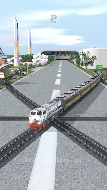 Kereta Api Panjang Melintasi Bandar Udara Persilangan 3 Kereta Api #train #automobile #railway