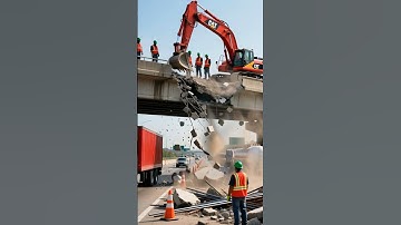 Construction Work #construction #work #bridge #collapse #container #crash #cat #crane #ai