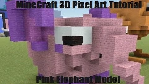 MineCraft 3D Pixel Art Tutorial - Pink Elephant Model