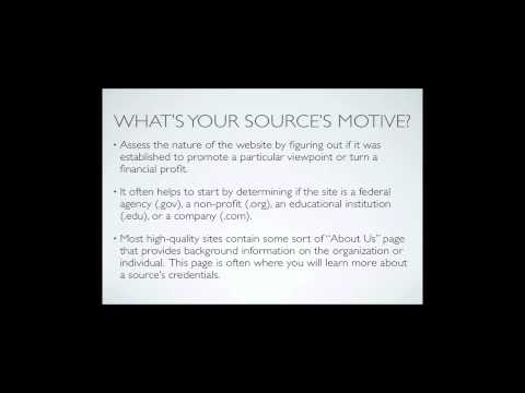 How to Evaluate a Website & Online Sources