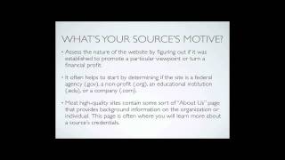 How to Evaluate a Website & Online Sources