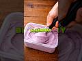 Smooth, thick creamy blueberry ice cream with a glossy finish. #IceCream #CreamyTexture #Homemade