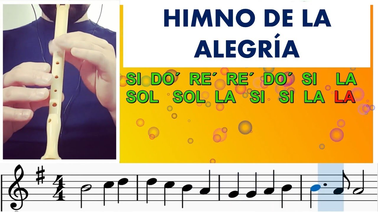 HIMNO DE LA ALEGRÍA CON NOTAS - TUTORIAL FLAUTA CON NOTAS Chords - Chordify