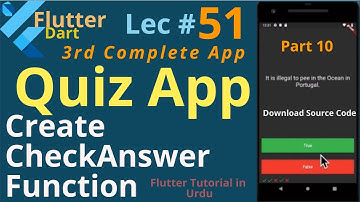 flutter tutorial for beginners in urdu ||  Create Check Answer function || Lec # 51 || P10