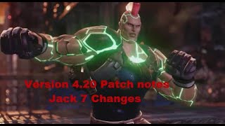Patch 4.20 Jack 7 Change notes Tekken 7 Season 4.20