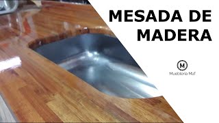 Mesada de madera para cocina + ZOCALO - Muy fácil de hacer !!