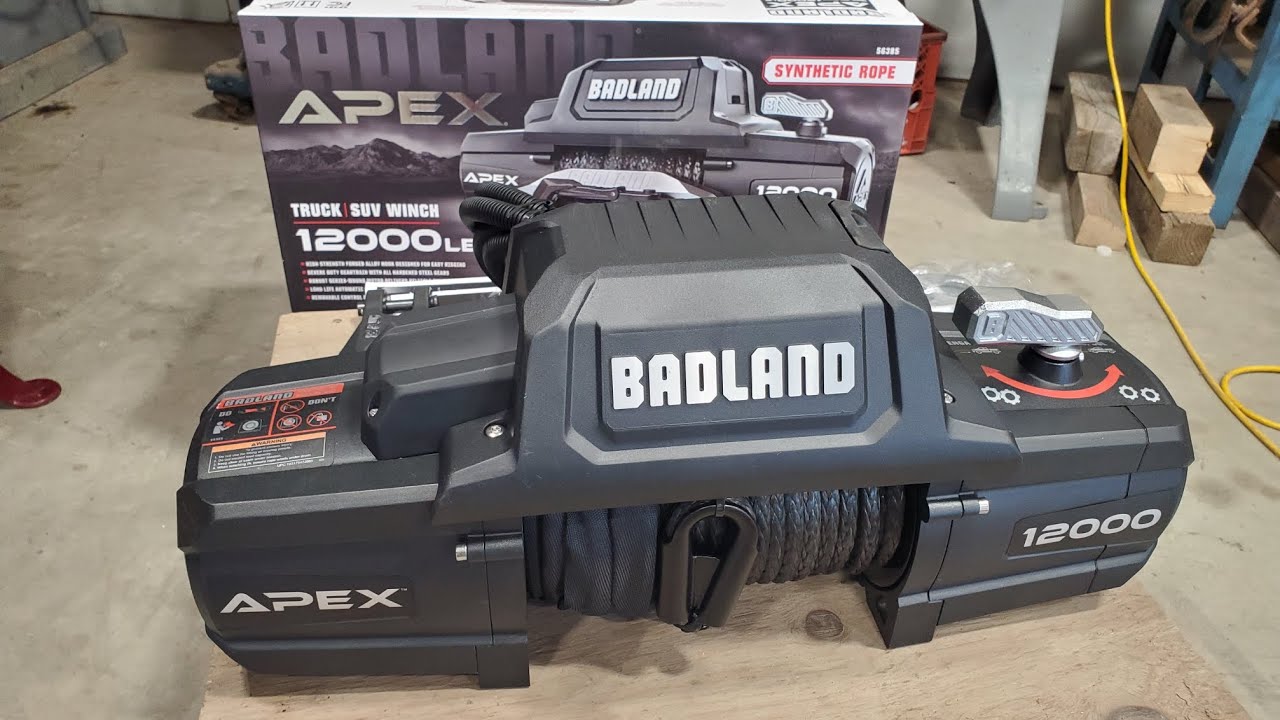Harbor Freight Apex Badland 12000lb Winch Unboxing control pack