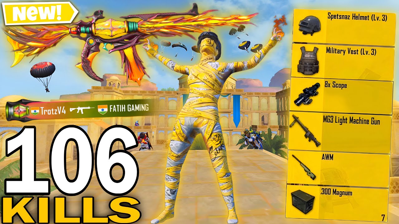 106 KILLS!😍 NEW BEST LOOT GAMEPLAY with MUMMY SET 🔥 SAMSUNG,A7,A8,J4,J5,J6,J7,J2,J3,XS,A3,A4,A5,A6
