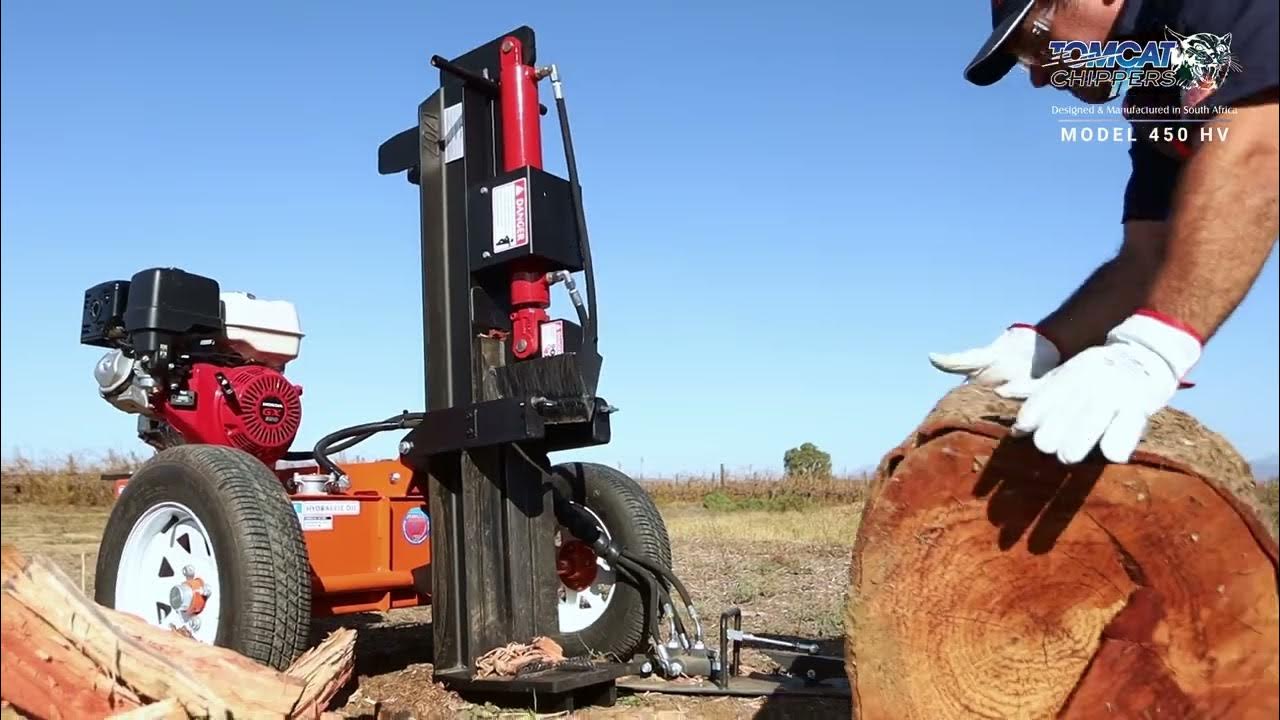 Splitting Extremely Large Diameter Logs TOMCAT Wood Splitters Model