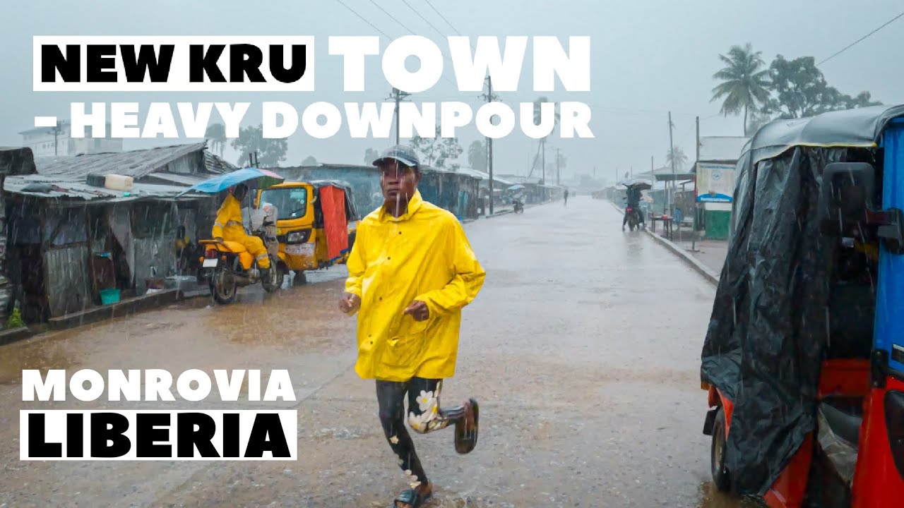 Monrovia Liberia 2022  |  New Kru Town HEAVY DOWNPOUR  |  Liberia Walking Tour Vlog