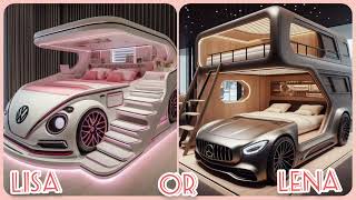 Lisa or Lena #11 (PART-3)  luxurious bedroom| funny|fantasy bed cute bedroom edition 2024