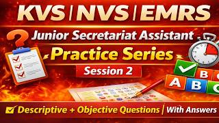 KVS NVS EMRS JSA Tier-2 | Practice Series | Session 2 | Descriptive & Objective | PDF Notes