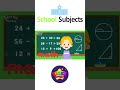 Kids vocabulary - School Subjects - favorite subject - English educational video #shorts