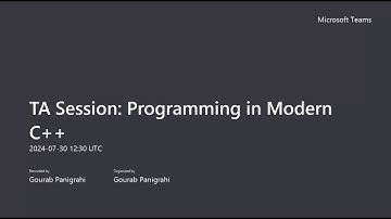Programming in Modern C++ - Week 1 (NPTEL TA Sessions)