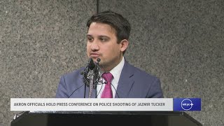 Akron officials hold presser after police release bodycam video in shooting death of Jazmir Tucker