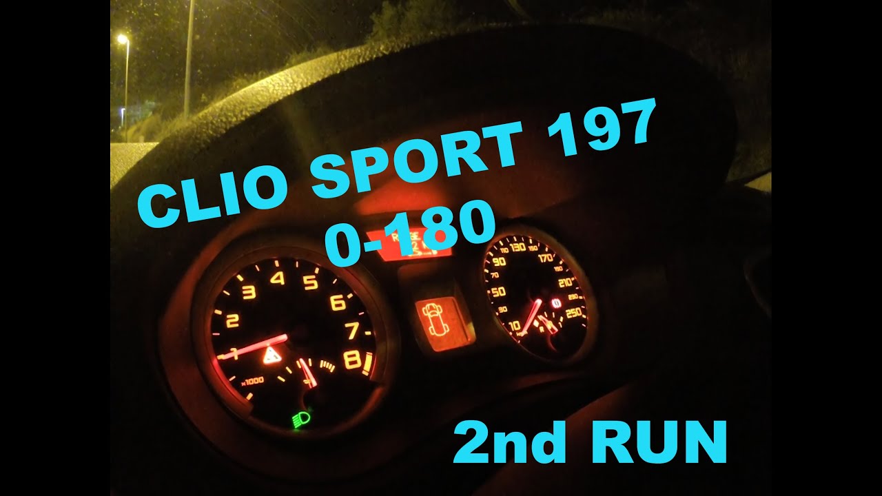 Renault Clio III RS 197 // 0-180 km/h acceleration // 2nd run