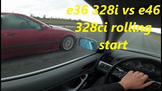 Bmw e36 328i vs Bmw e46 328ci - rolling start
