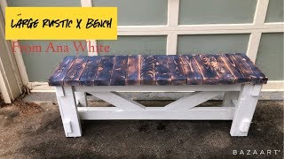 DIY Large Rustic X Bench from Ana White