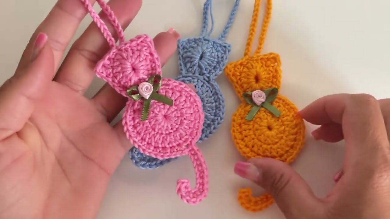 Chaveiro gatinho em crochê rápido e fácil faça em poucos minutos