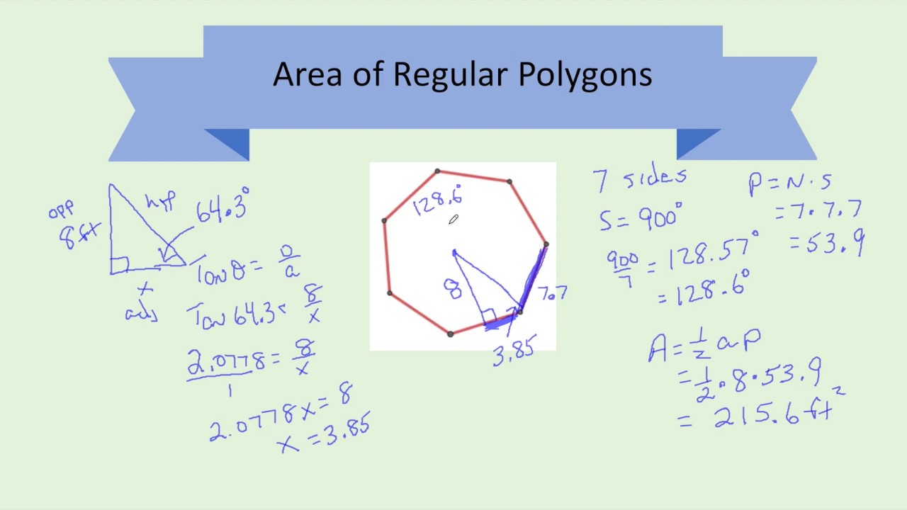 Area of Regular Polygons Part 2 Video - YouTube