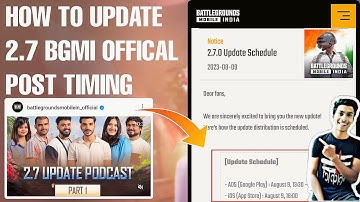 HOW TO UPDATE BGMI 2.7 | HOW TO DOWNLOAD BGMI 2.7|UPDATE BGMI 2.7 | DATE AND TIME OFFICIAL POST BGMI