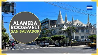 ALAMEDA ROOSEVELT de SAN SALVADOR  Castillo Venturoso & Café de Don Pedro  EL SALVADOR 2024