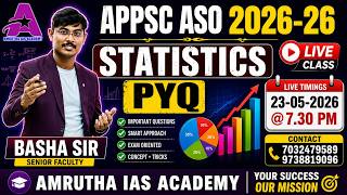 ASO Statistics PYQs Telugu | Important Questions | APPSC ASO | ASO | STATISTICS | BASHA SIR