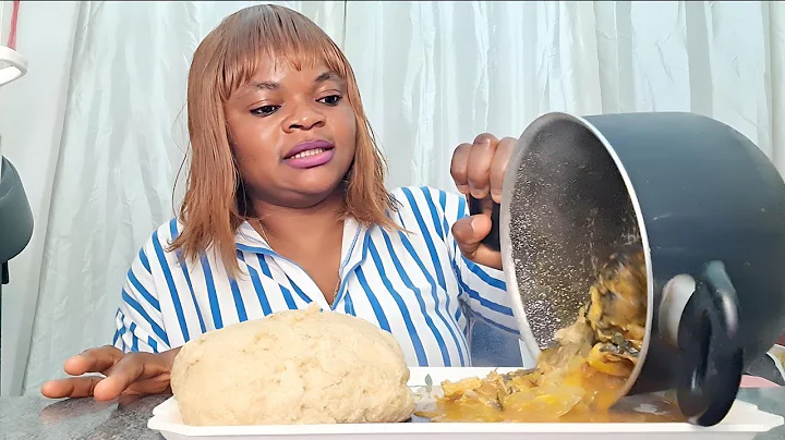Asmr Mukbang Eating Oat Fufu With Native Cocoyam Soup @Eathealthy #food