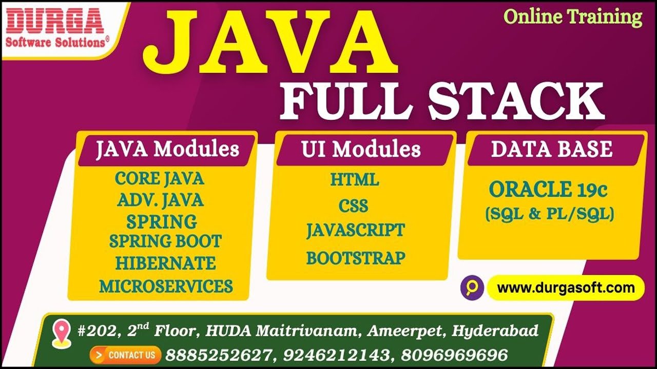 JAVA FULL STACK Online Training @ DURGASOFT - YouTube