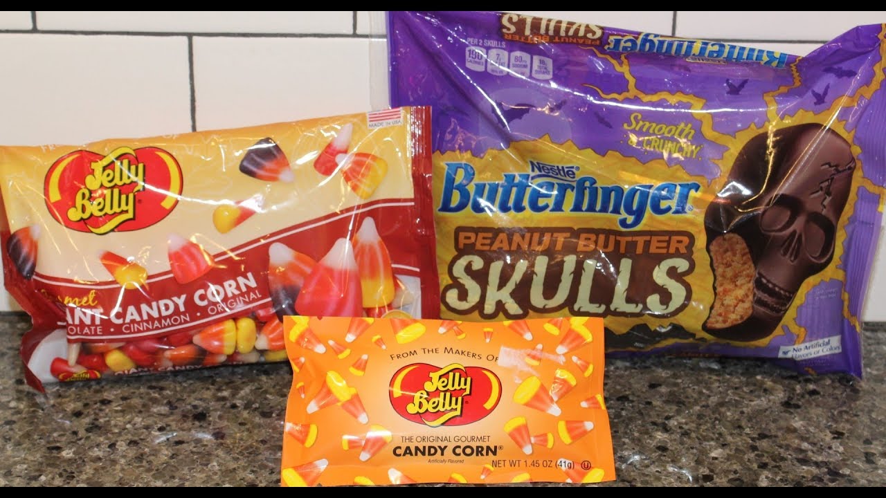 Jelly Belly Chocolate, Cinnamon & Original Candy Corn and Butterfinger Peanut Butter Skulls