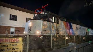 [4K/HDR]: NJT F40PH-2CAT 4119 leads train 1179 with new Raised Letter K5LA (4/17/26)
