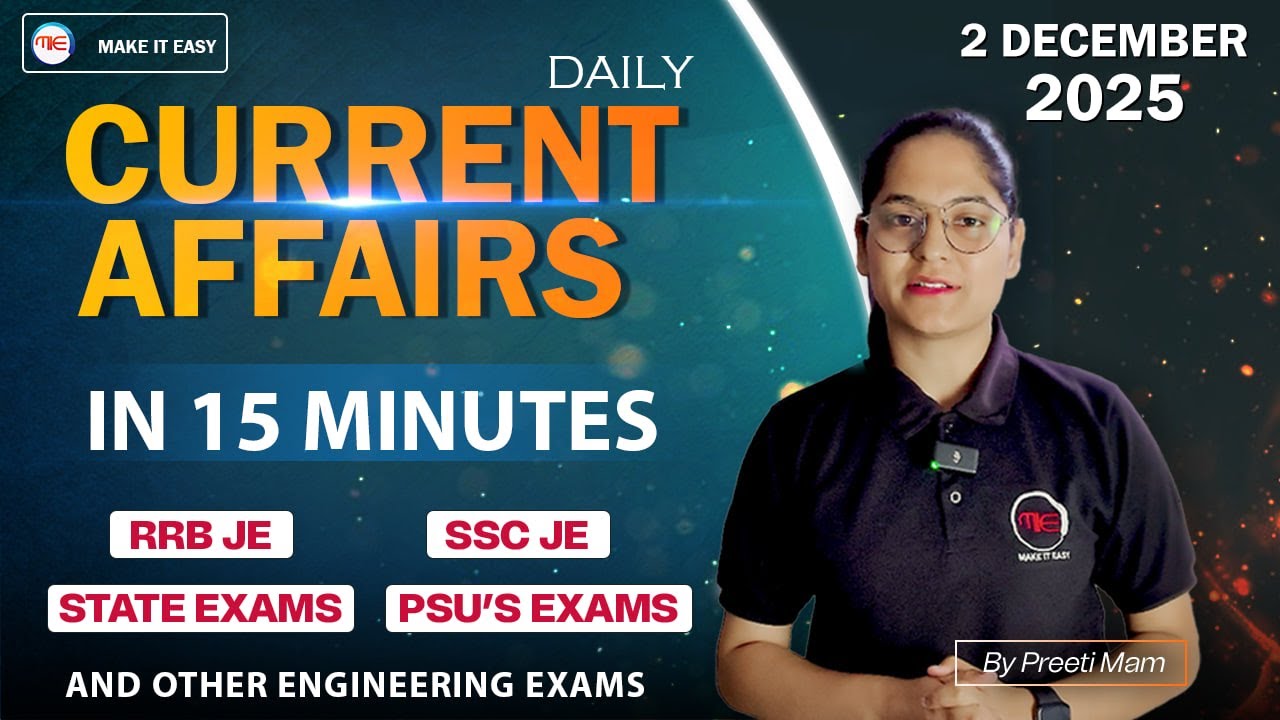2 December Current Affairs | Daily Current affairs for SSC JE 2025 ...