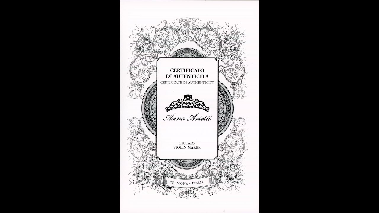 Anna Arietti・イタリアクレモナ新作ヴァイオリン・証明書・本物・偽物