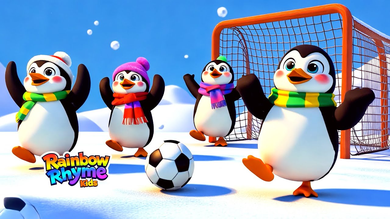 learn Numbers The five little Penguins Song - Nursery Rhymes & Kids ...