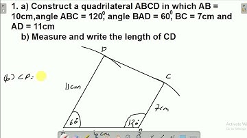 Loci and Construction. How to construct a Quadrilateral