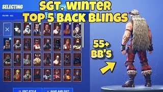 new sgt winter skin showcased with 55 back blings fortnite - fortnite sgt winter llama head
